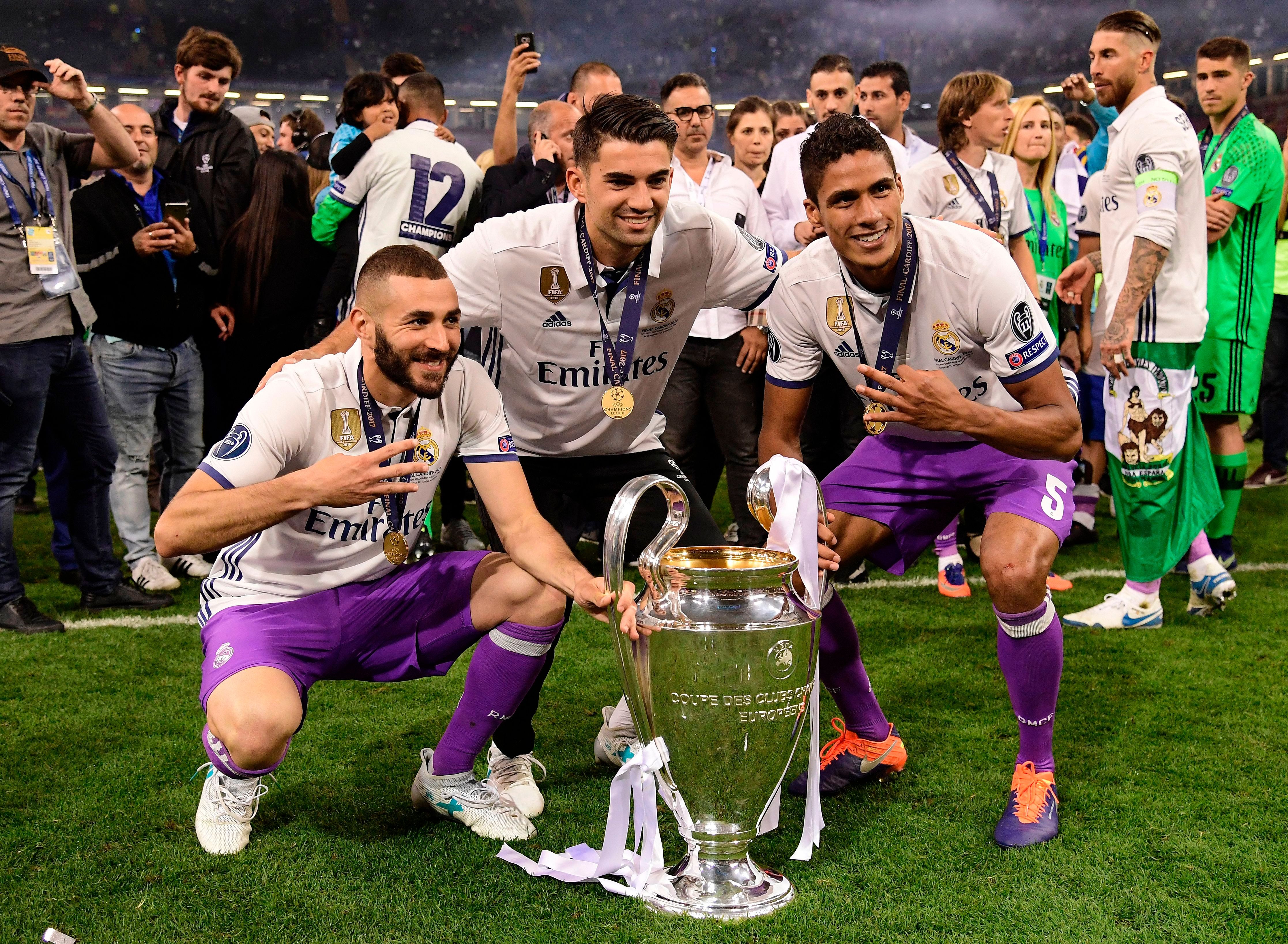 Karim Benzema, Enzo Zidane Fernández and Raphaël Varane - Real Madrid