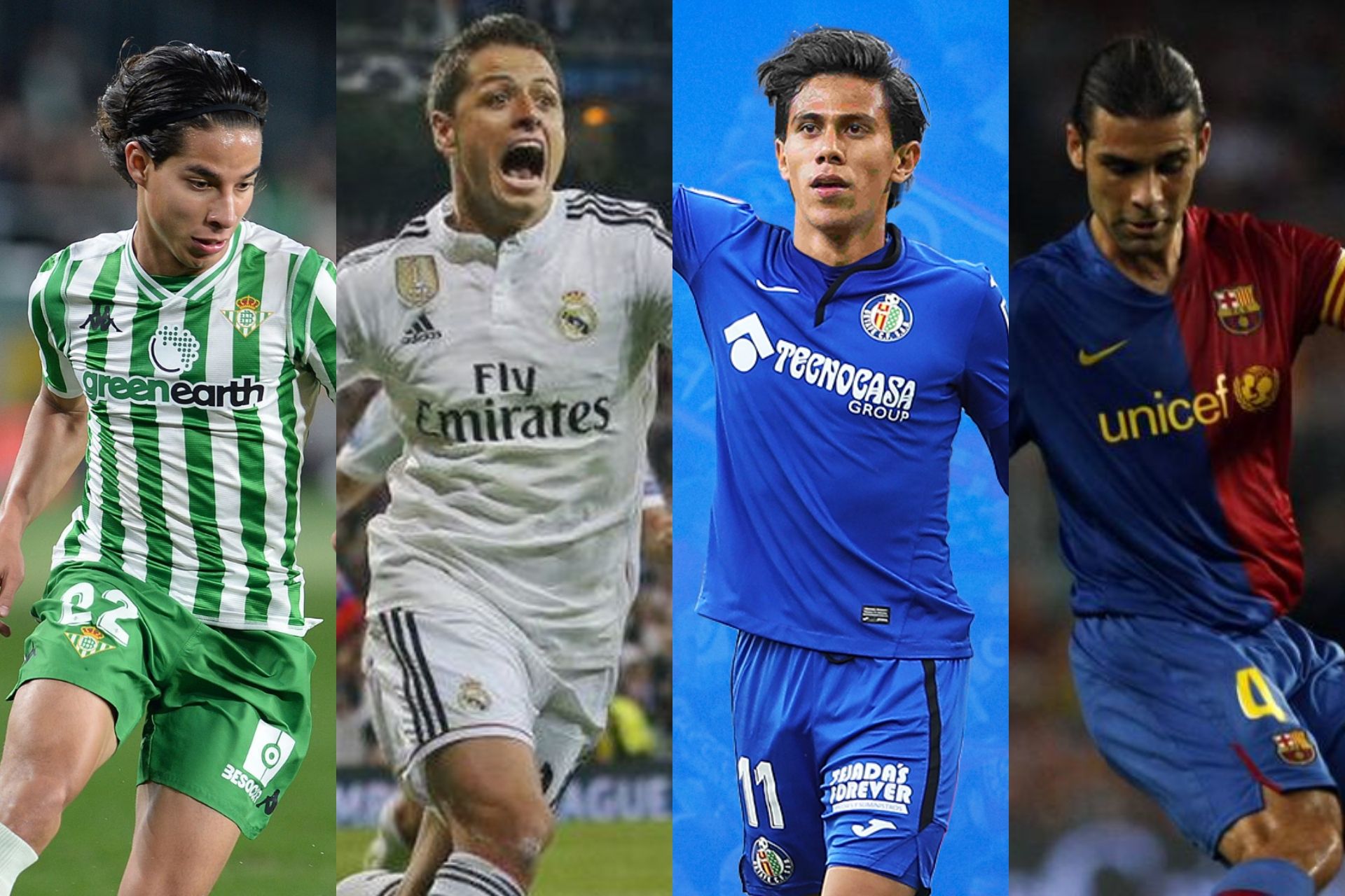 Diego Lainez, Chicharito, José Juan Macías, Rafa Márquez