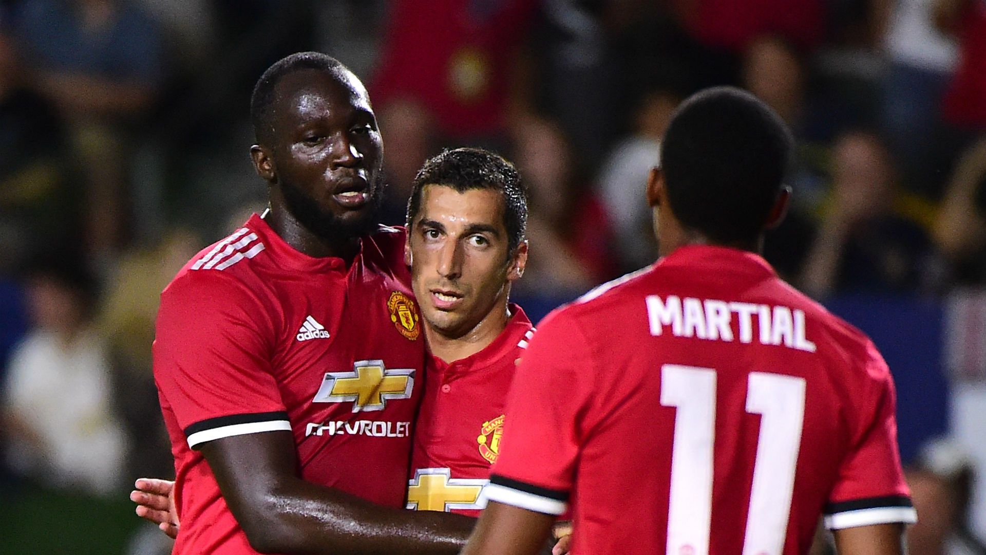 Romelu Lukaku Henrikh Mkhitaryan Anthony Martial Manchester United