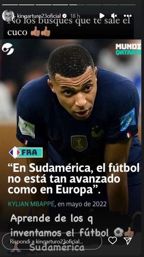 Vidal Mbappe Instagram story