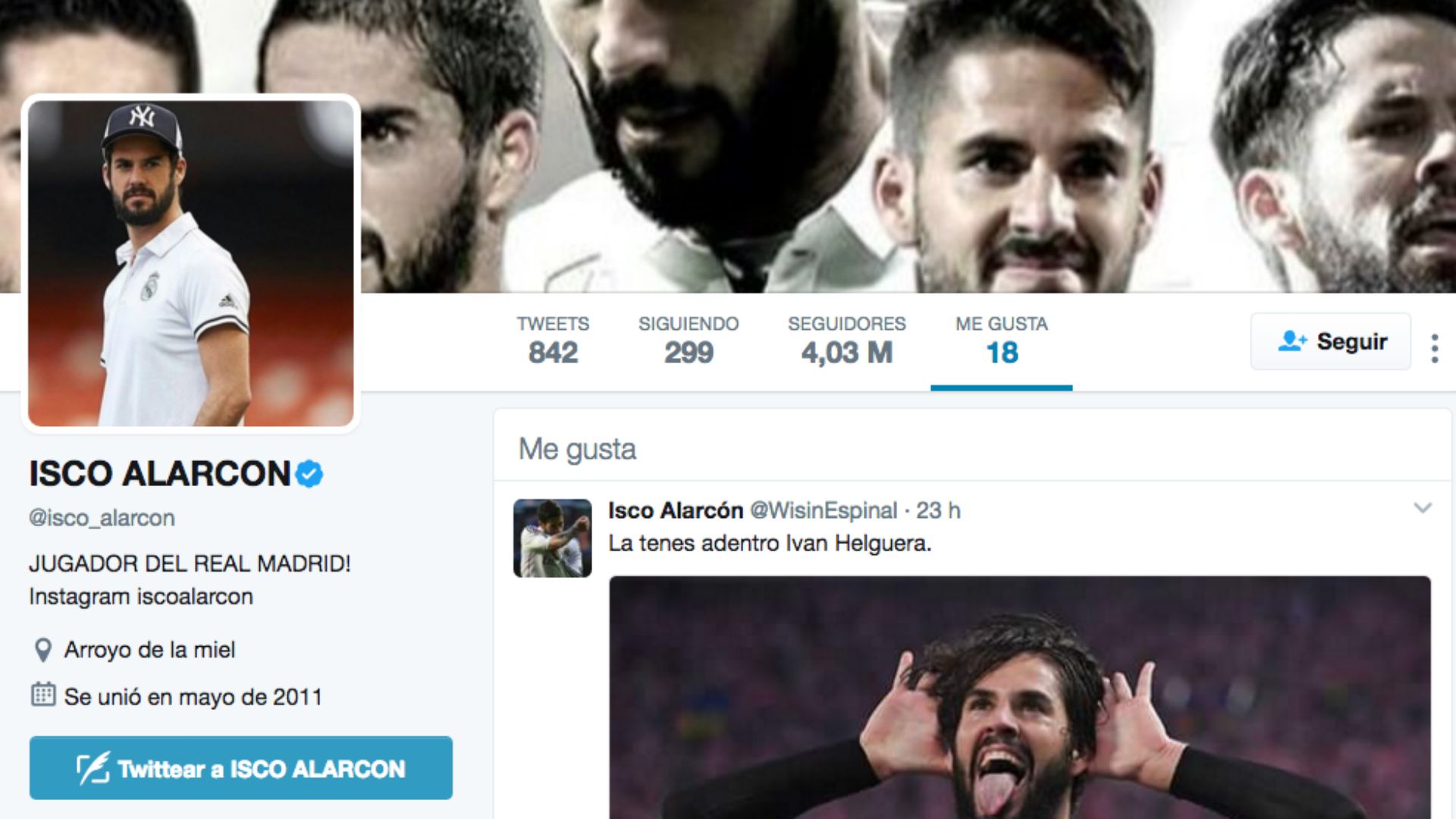 Twitter Isco Me Gusta