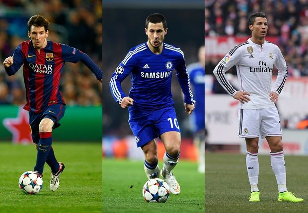 Lionel Messi, Eden Hazard, Cristiano Ronaldo