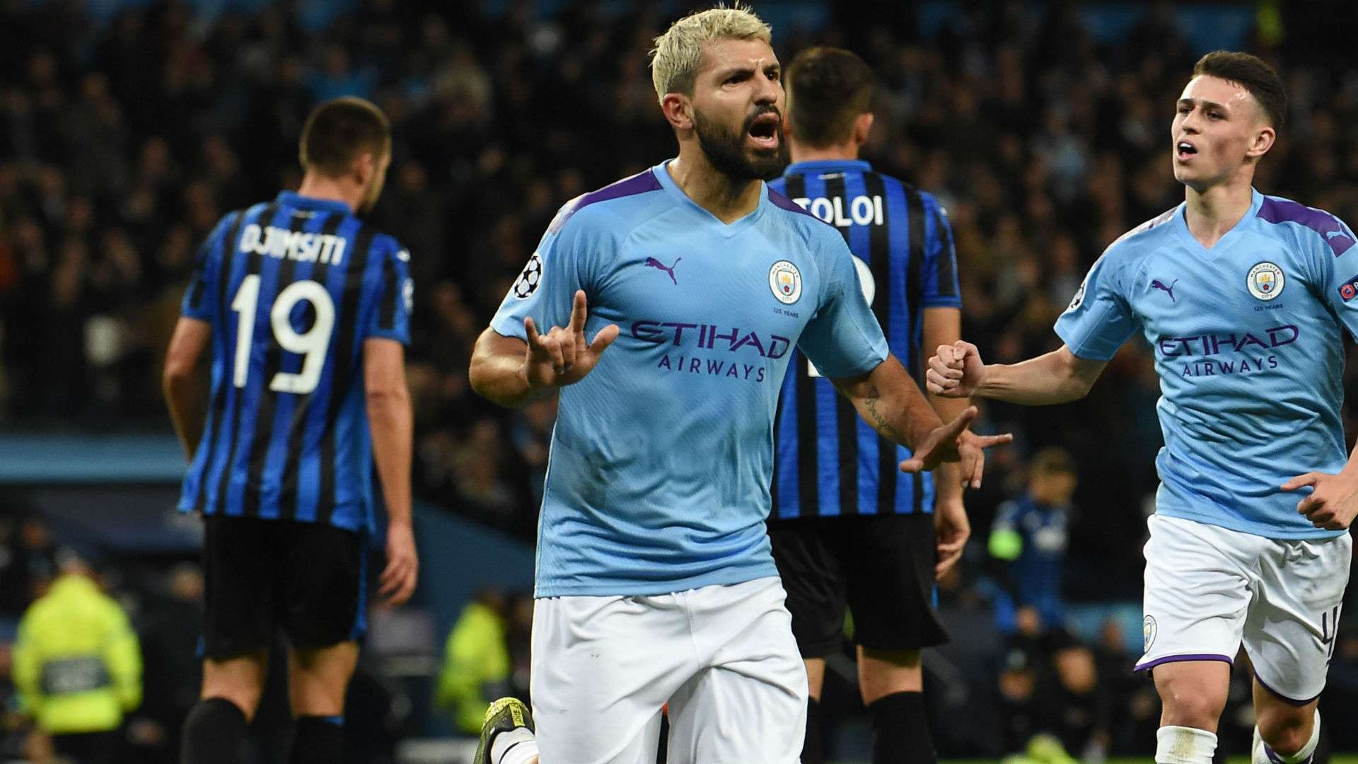 Aguero Manchester City Atalanta Champions League