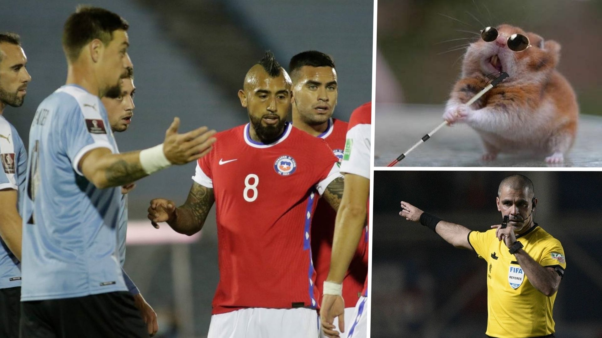 Memes árbitro Chile Uruguay