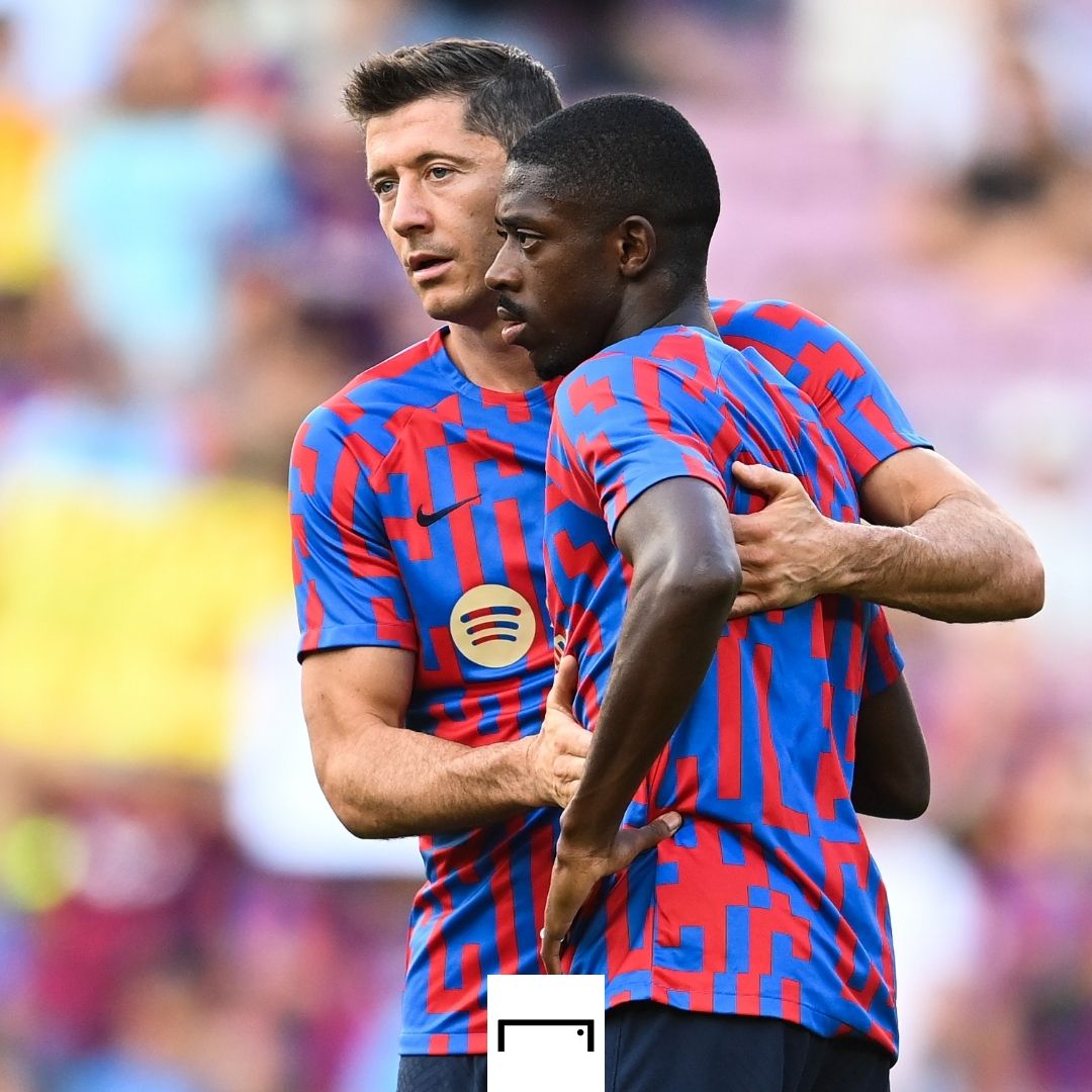 Ousmane Dembele Robert Lewandowski Barcelona 2022-23 GFX