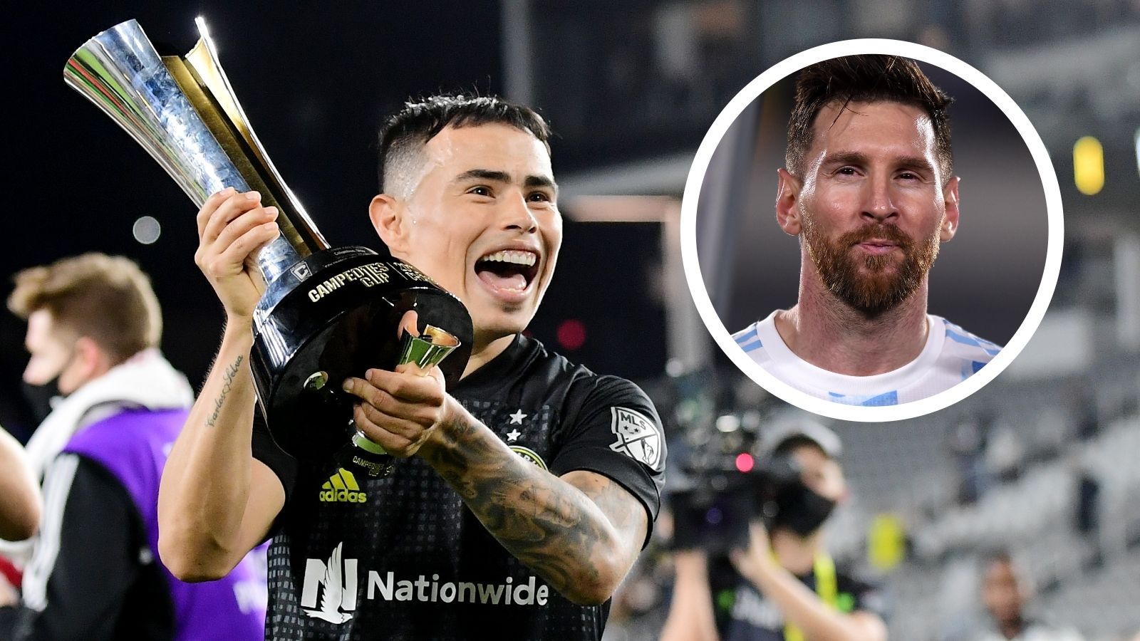 Lucas Zelarayan Lionel Messi Columbus Crew Argentina GFX