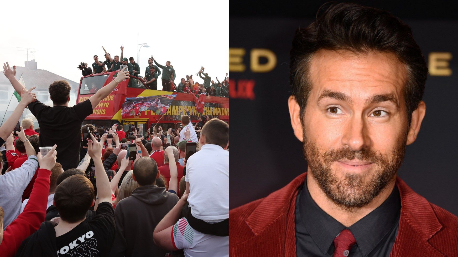 Wrexham fans celebrate Ryan Reynolds