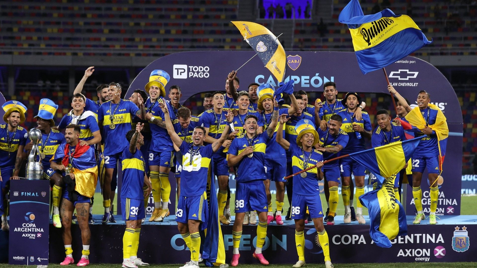 festejos Boca campeon Copa Argentina 08122021
