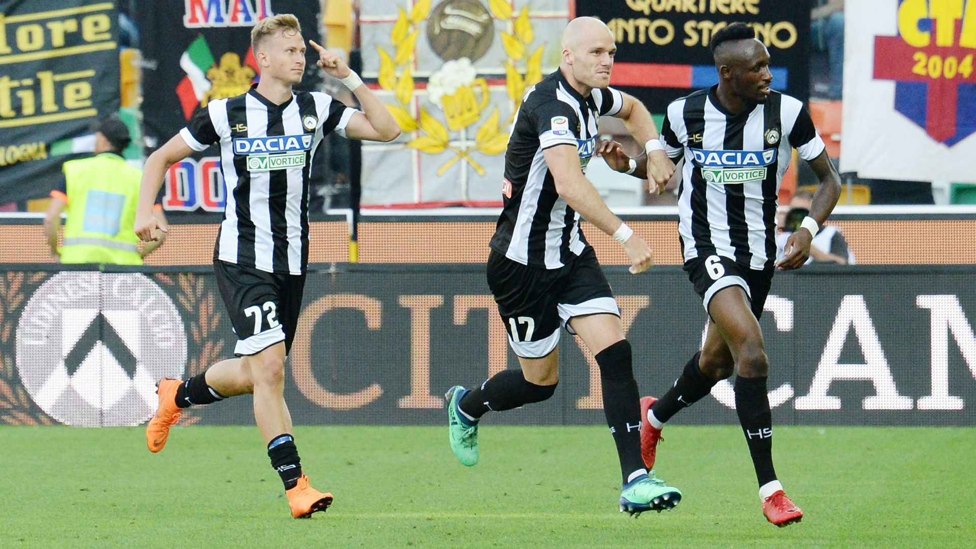 Udinese celebrating Udinese Bologna Serie A
