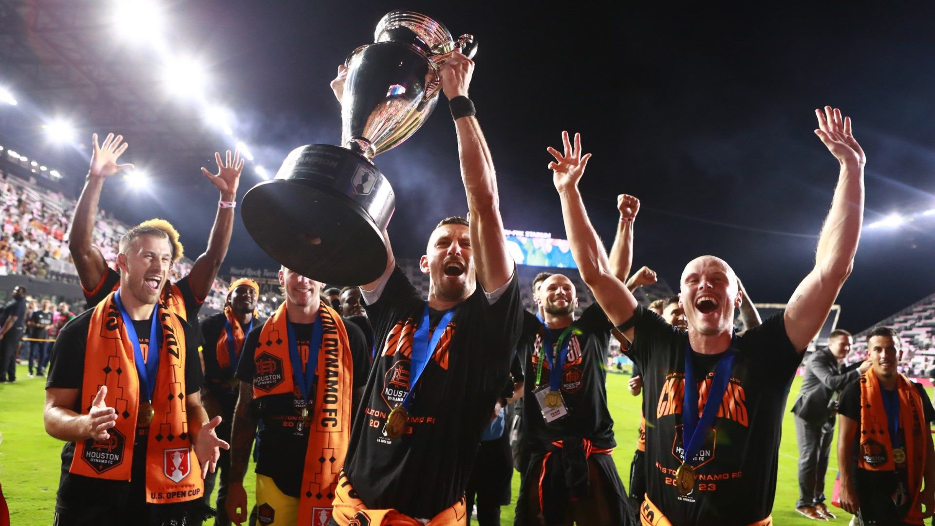 Houston Dynamo celebrating U.S. Open Cup win
