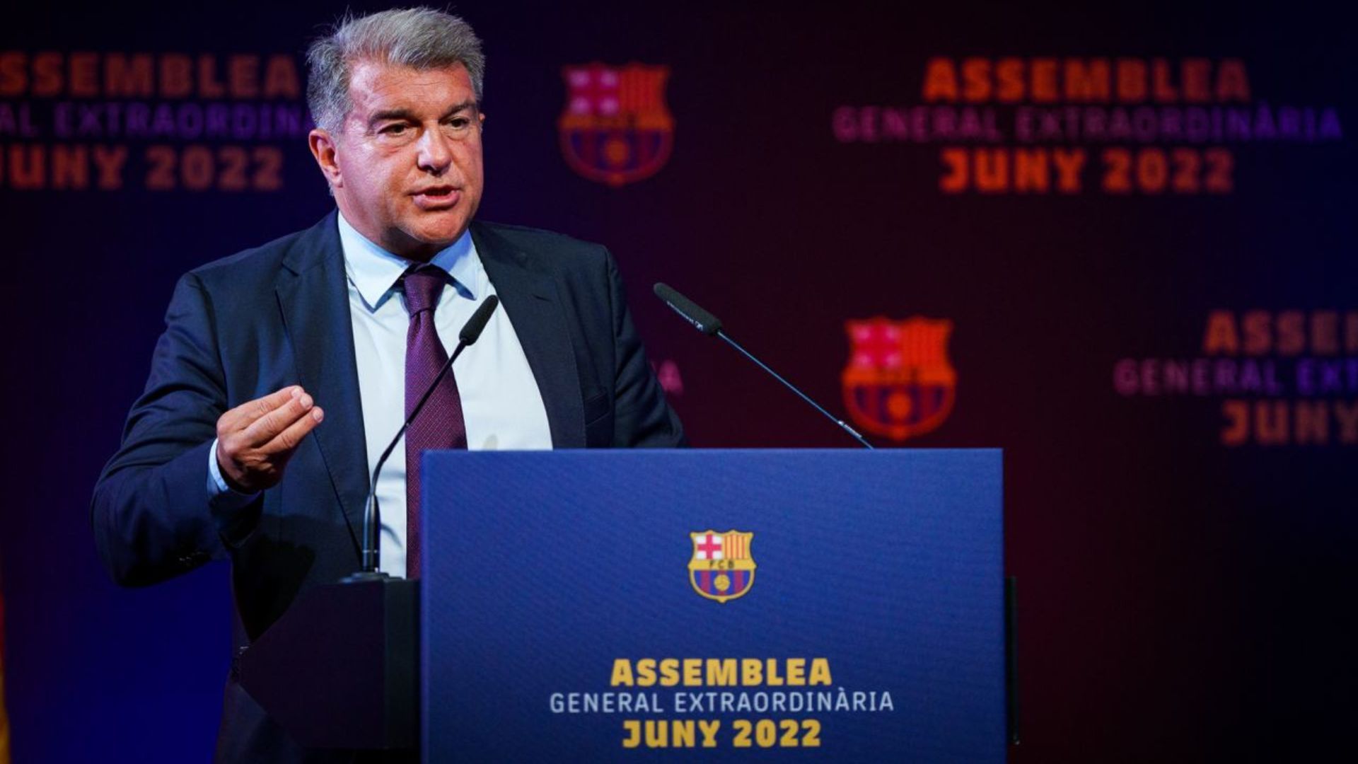 Joan Laporta Asamblea Barcelona 2022