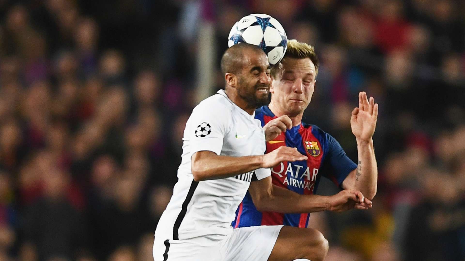 Ivan Rakitic and Lucas Moura Barcelona x PSG 08032017