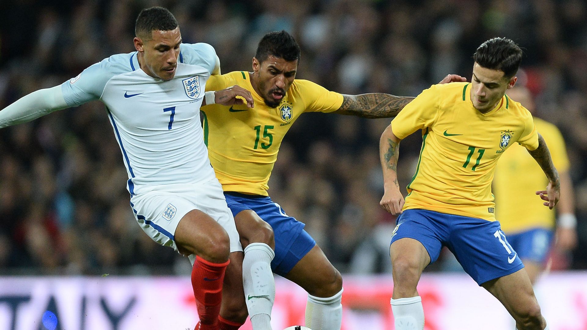 Paulinho Jake Livermore Coutinho England Brazil Friendly 14112017