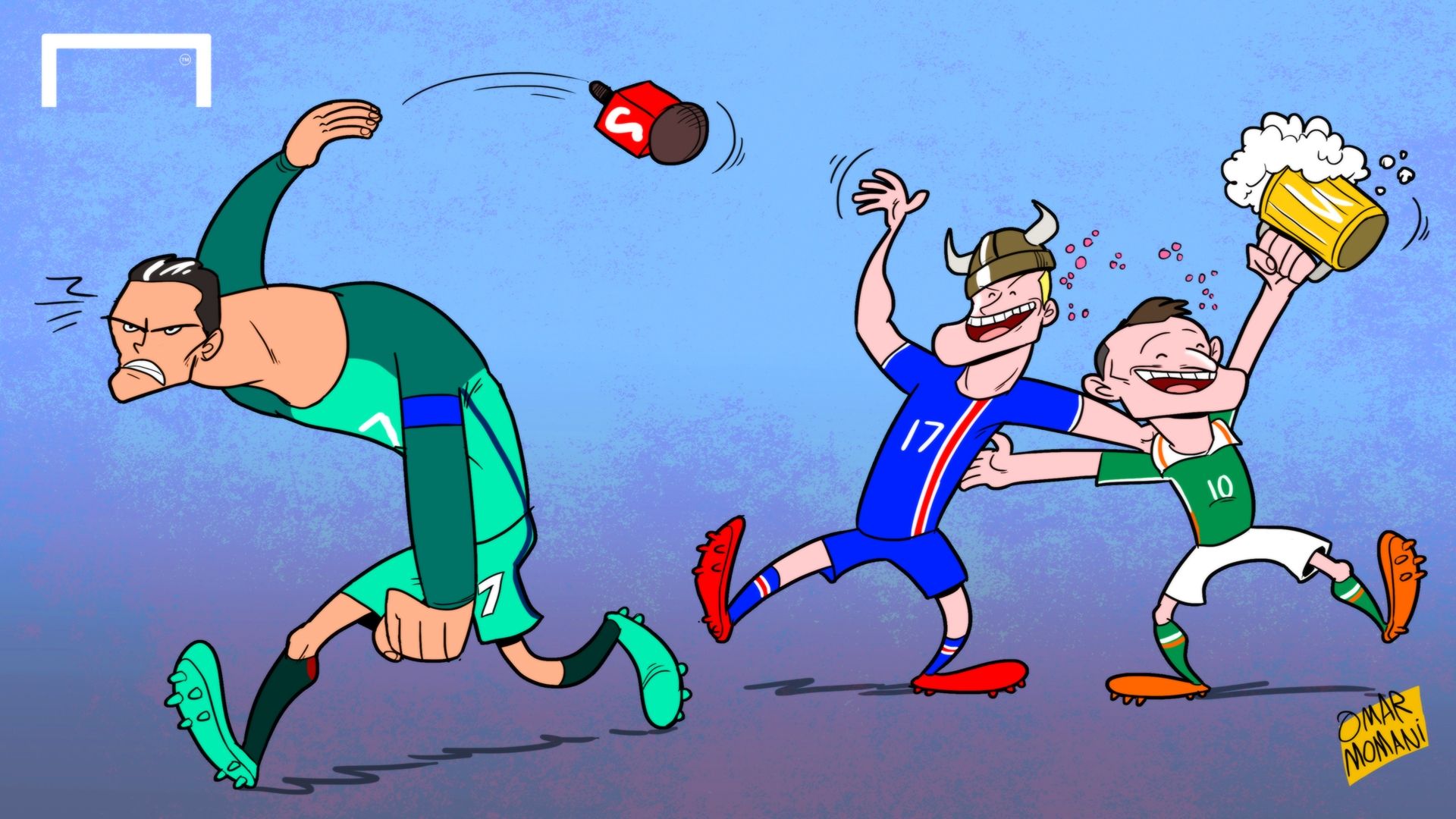 Cartoon: Cristiano Ronaldo throwing the mic