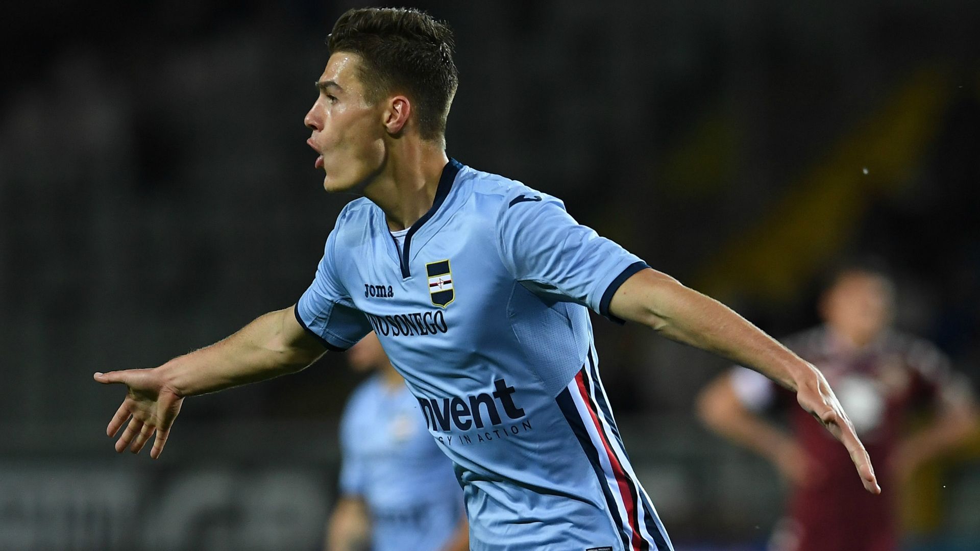 Patrik Schick celebrating Torino Sampdoria Serie A 29042017