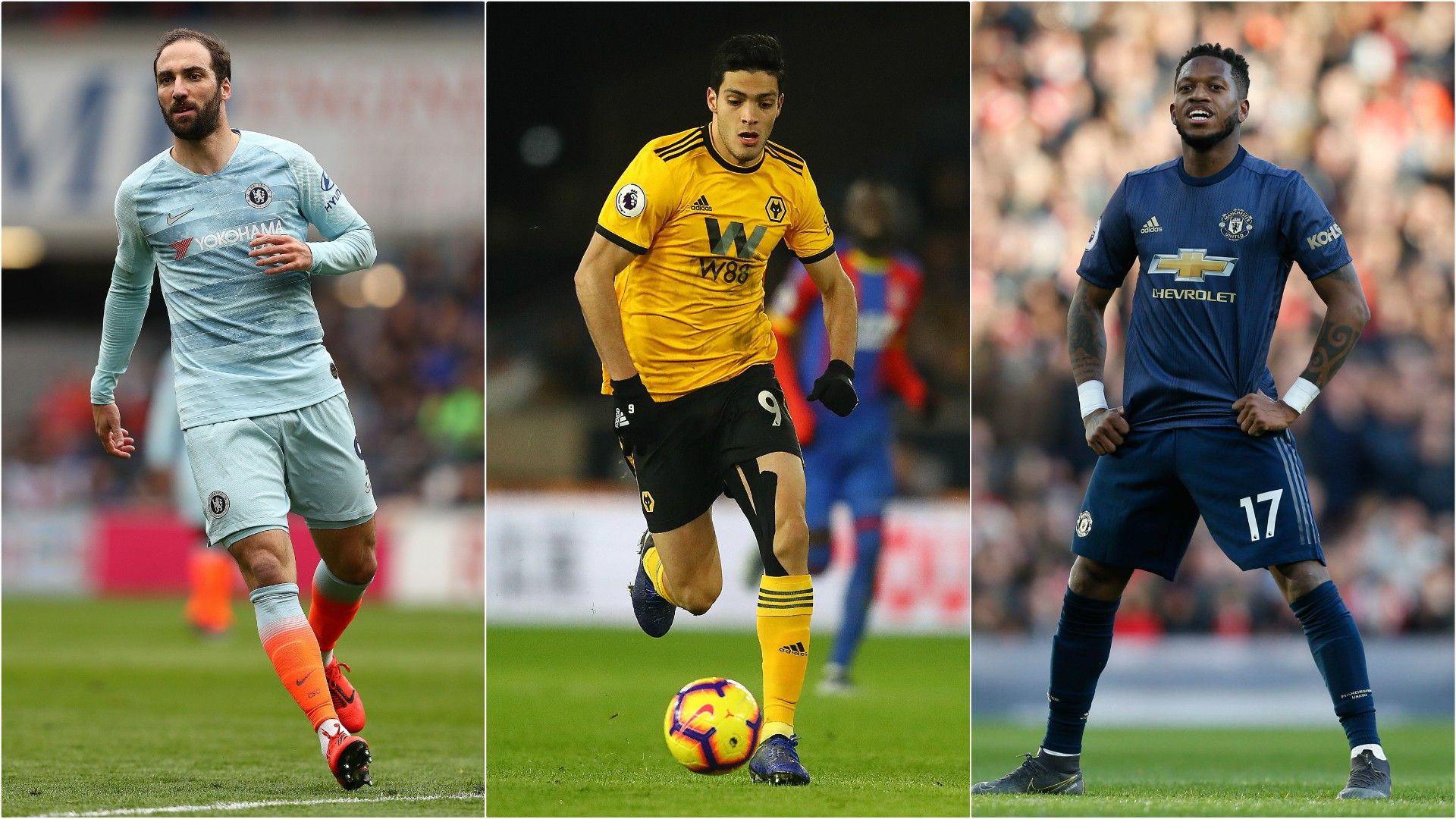 Raúl Jiménez Fred Gonzalo Higuaín