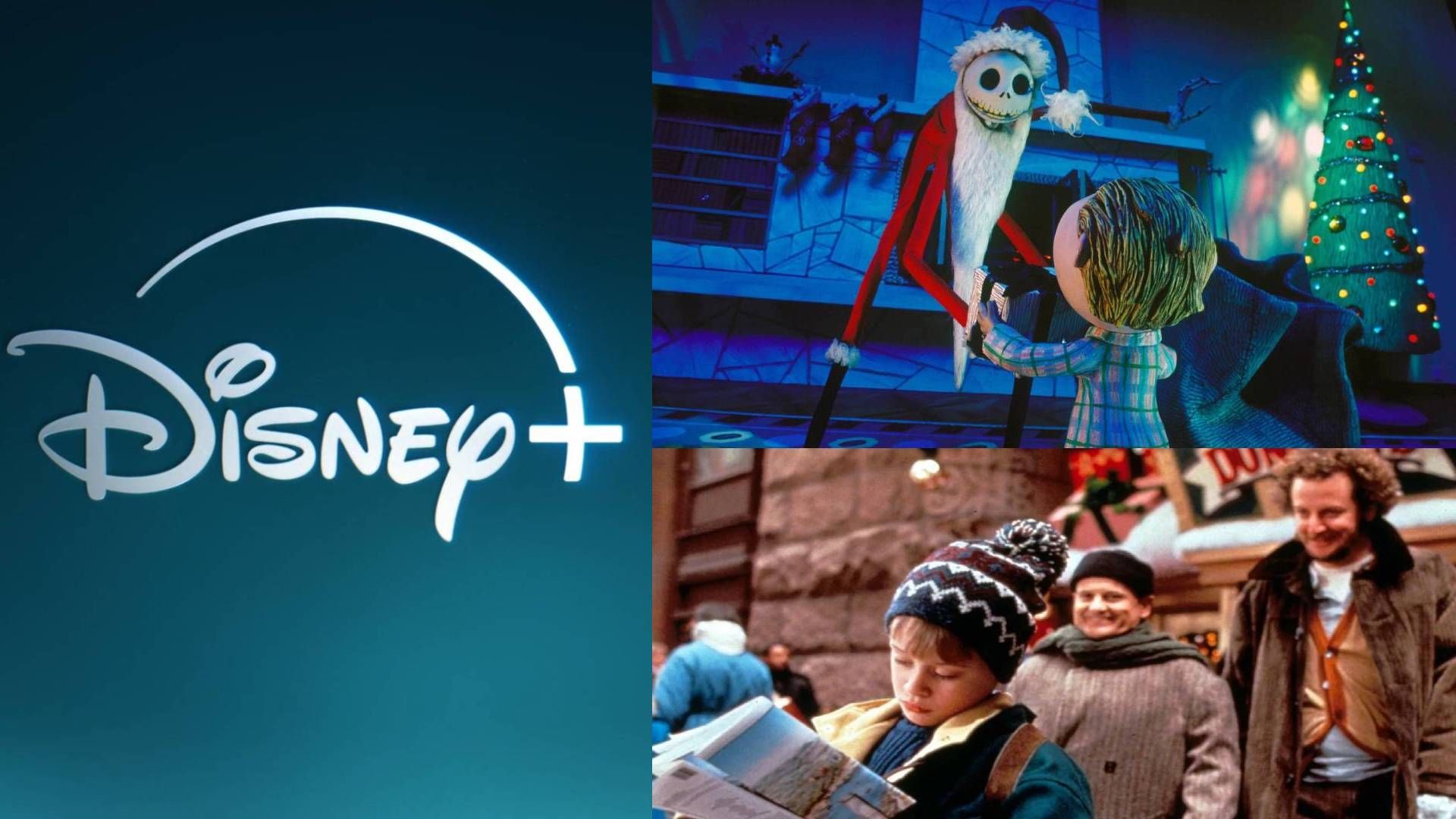 The Disney+ logo, The Nightmare Before Christmas, and Home Alone 2: Lost in New York.