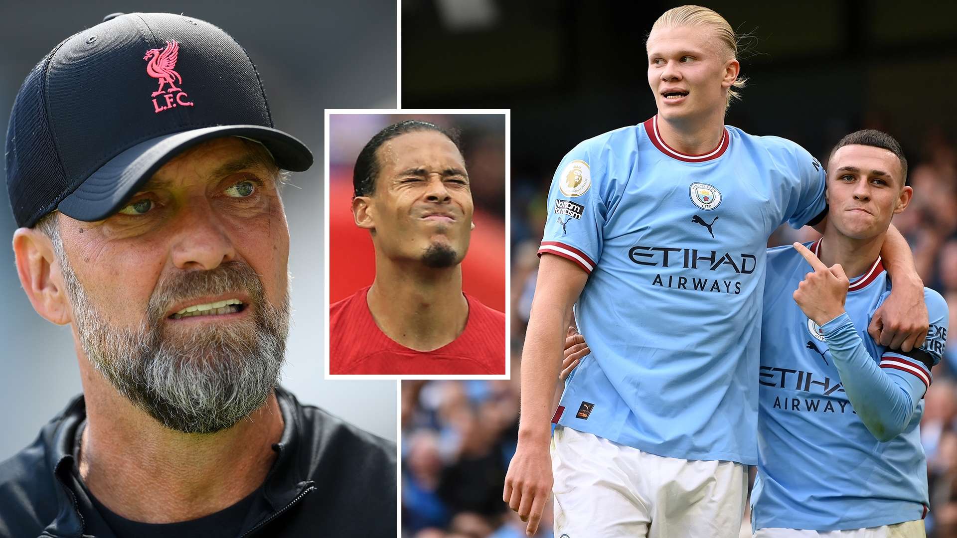 Jurgen Klopp Virgil van Dijk Erling Haaland Phil Foden