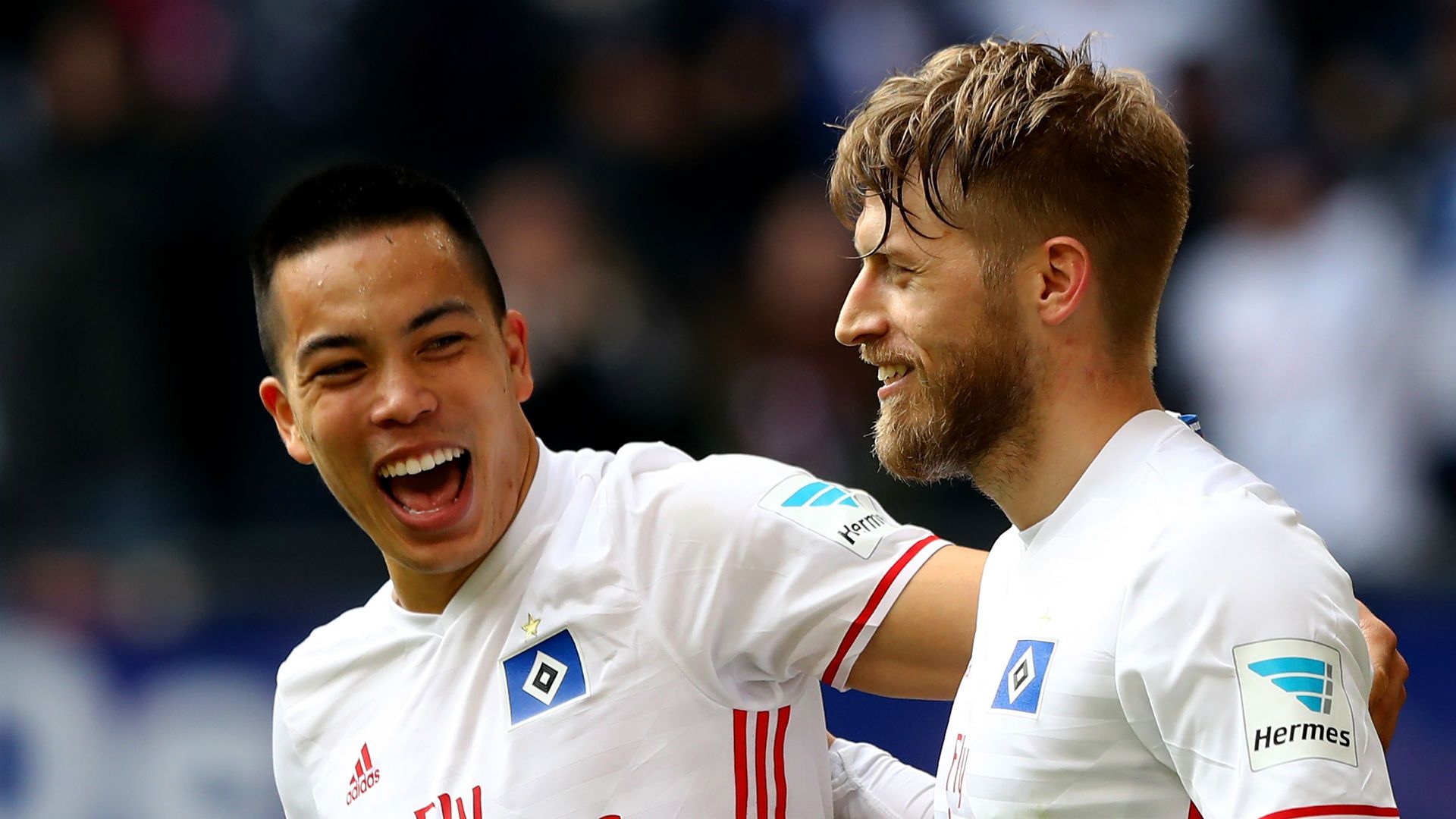 Bobby Wood Aaron Hunt Hamburg Bundesliga 040817
