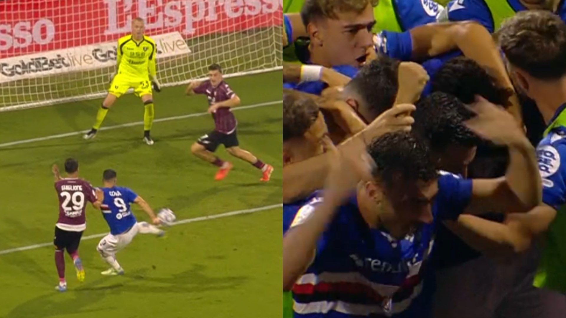 Massimo Coda Salernitana Sampdoria Playout Serie B 22062025