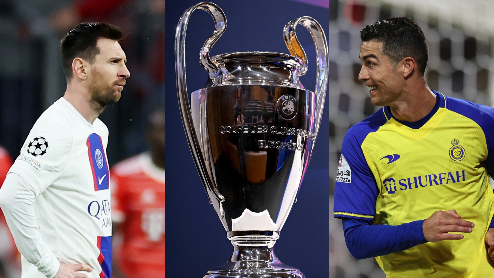 Lionel Messi, Champions League Trophy, Cristiano Ronaldo GFX