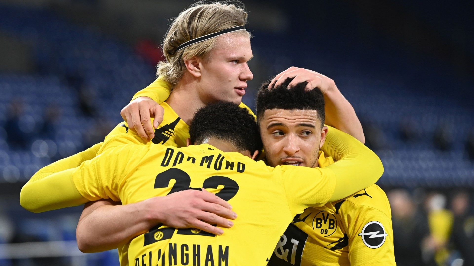 Jadon Sancho Jude Bellingham Erling Haaland Borussia Dortmund