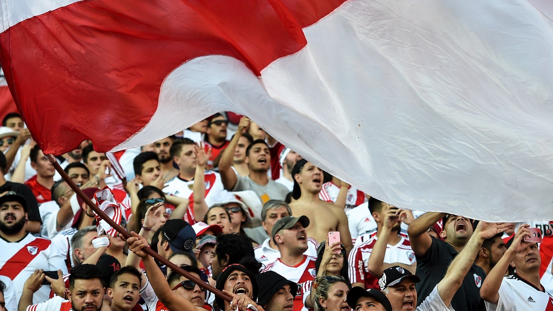 River Plate fans celebrate general view Buenos Aires Argentina