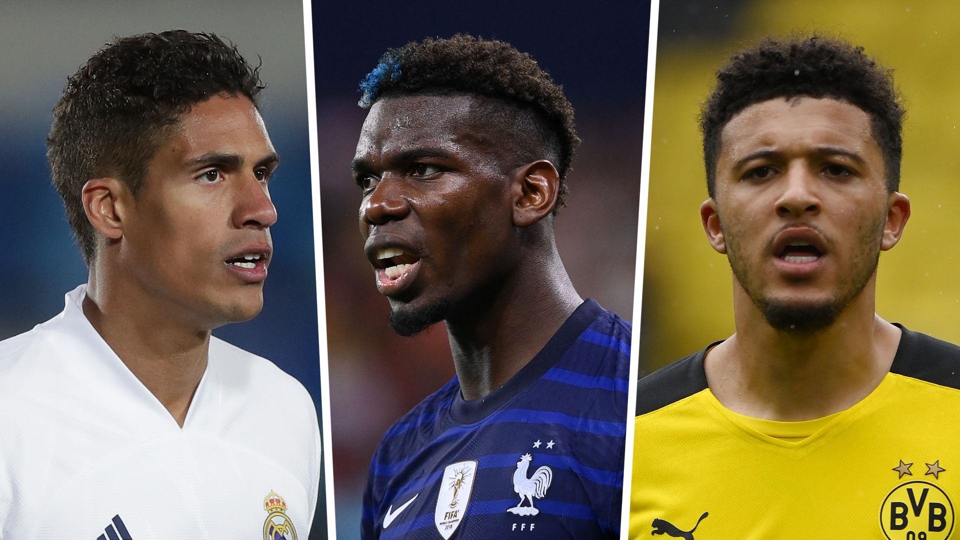 Raphael Varane Paul Pogba Jadon Sancho Manchester United GFX