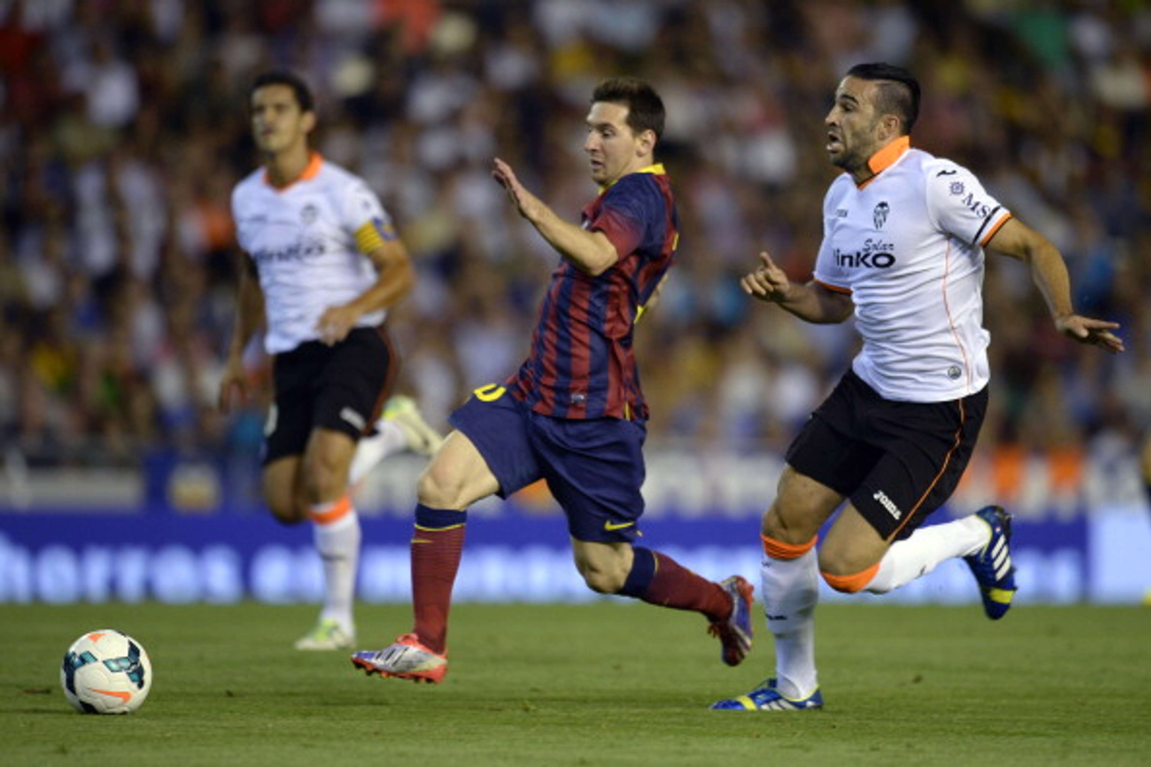 Lionel Messi, Adil Rami, Valencia v Barcelona - Liga BBVA