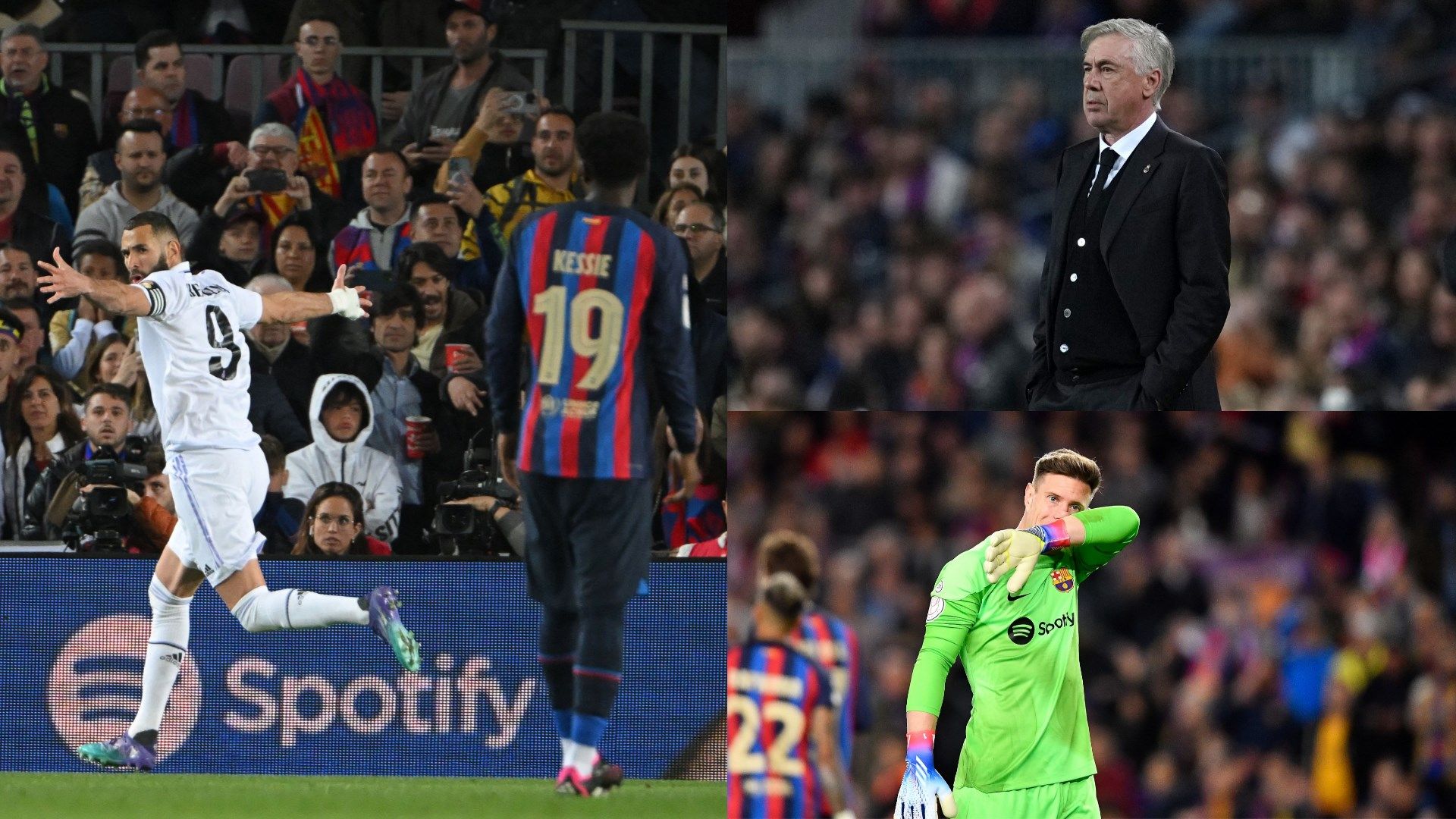 Karim Benzema, Carlo Ancelotti, Marc-Andre ter Stegen, Real Madrid Vs. Barcelona GFX