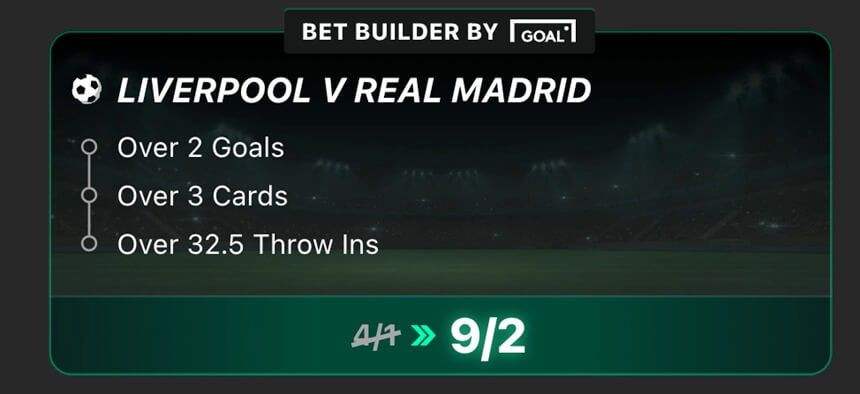 Liverpool vs Real Madrid Bet Builder