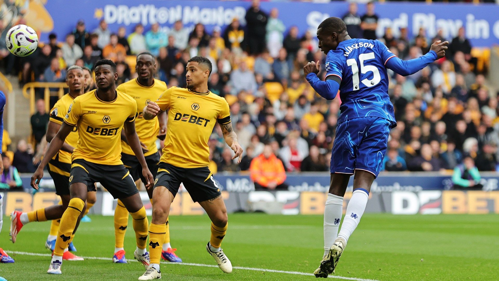 Nicolas Jackson header Chelsea Wolves 2024-25 Premier League