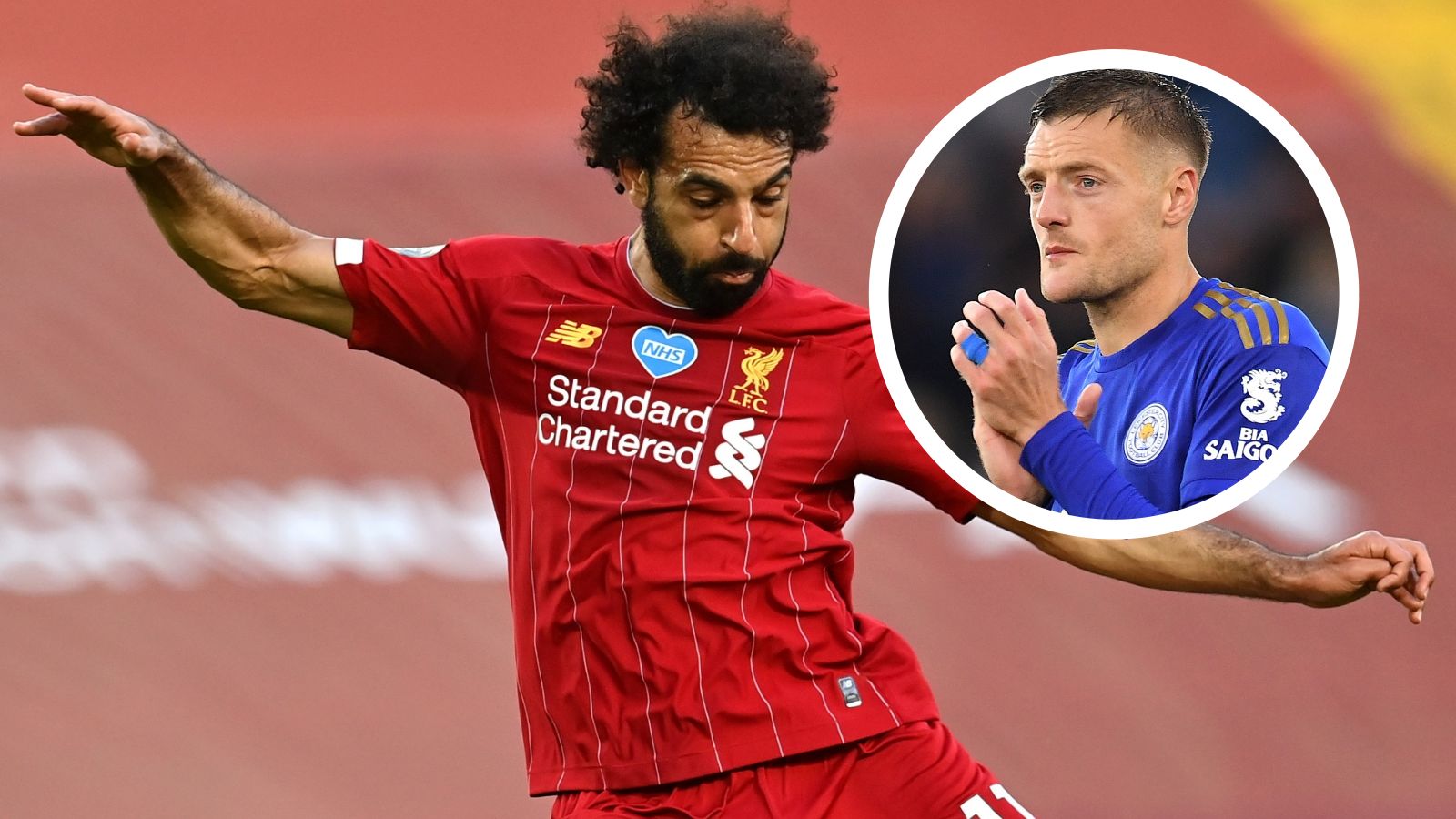 Mohamed Salah, Liverpool, Jamie Vardy overlay, Leicester
