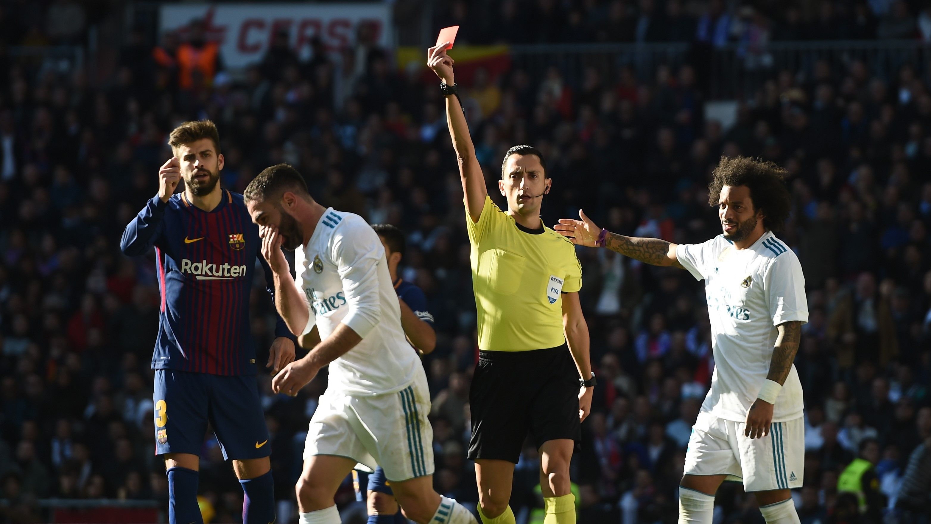 Dani Carvajal expulsado Real Madrid Barcelona El Clásico LaLiga 23122017