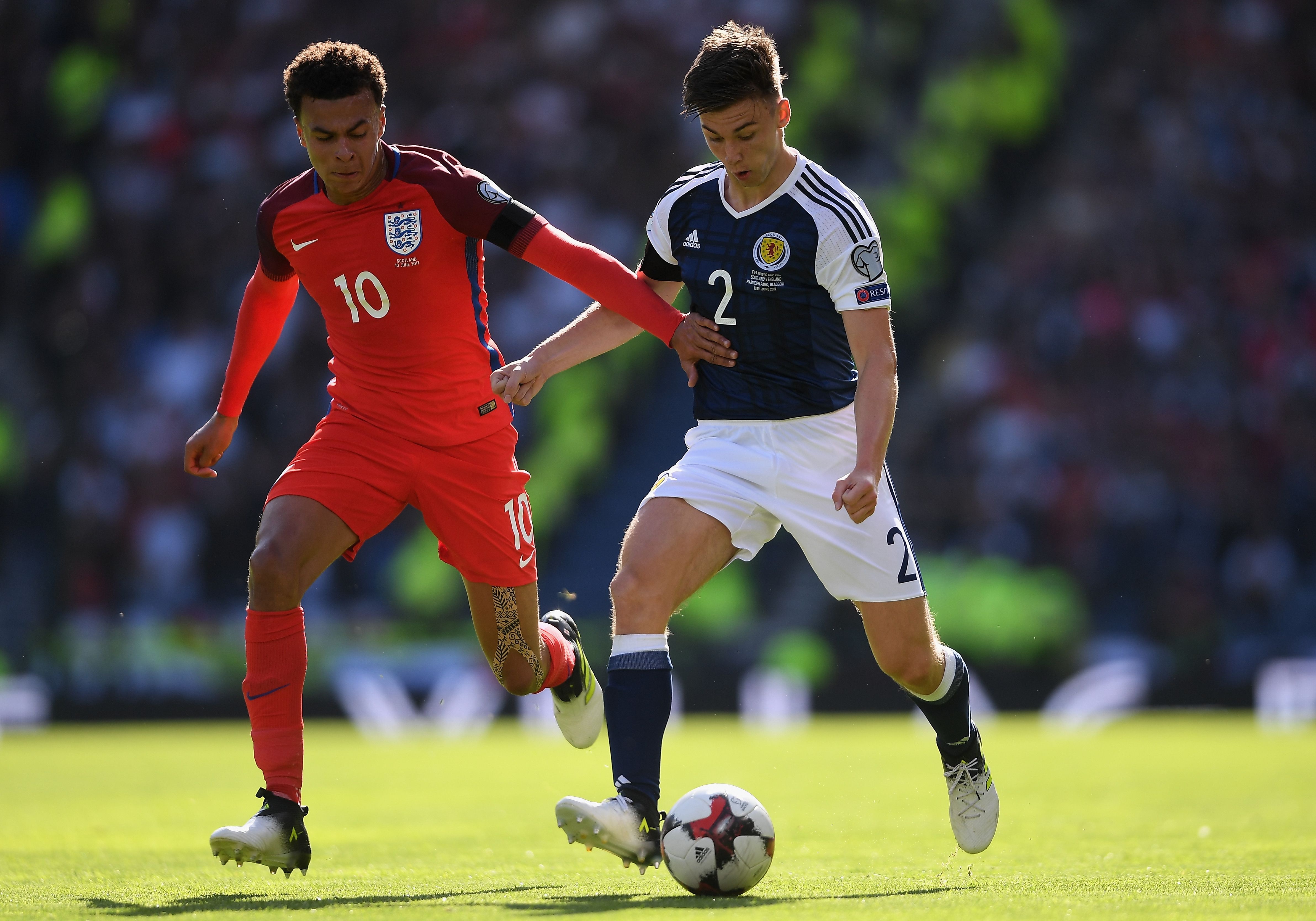 Kieren Tierney, Scotland, Dele Alli, England, 10062017