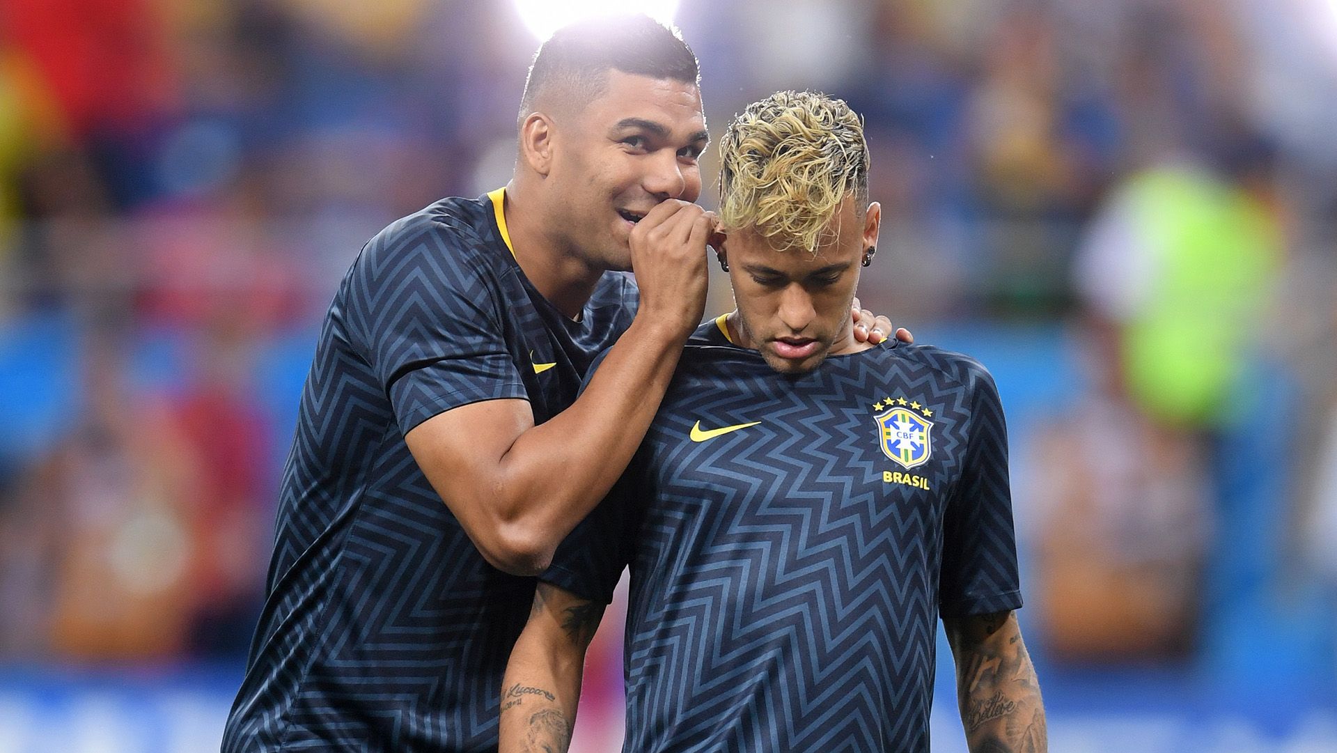 Neymar Casemiro pre match Brazil Switzerland World Cup 17062018