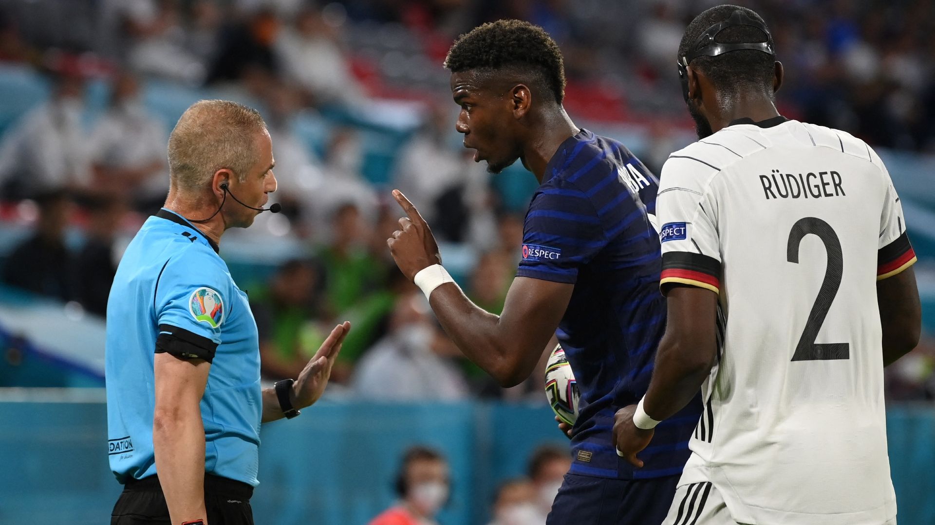 Paul Pogba Antonio Rudiger France Germany Euro 2020