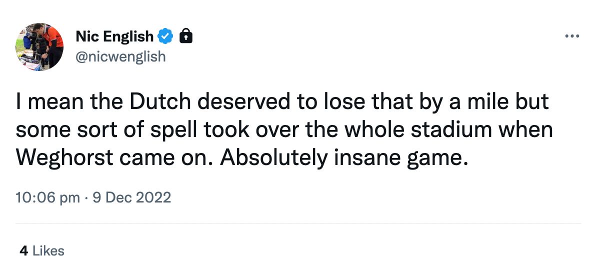 Weghorst Netherlands 2022 Twitter