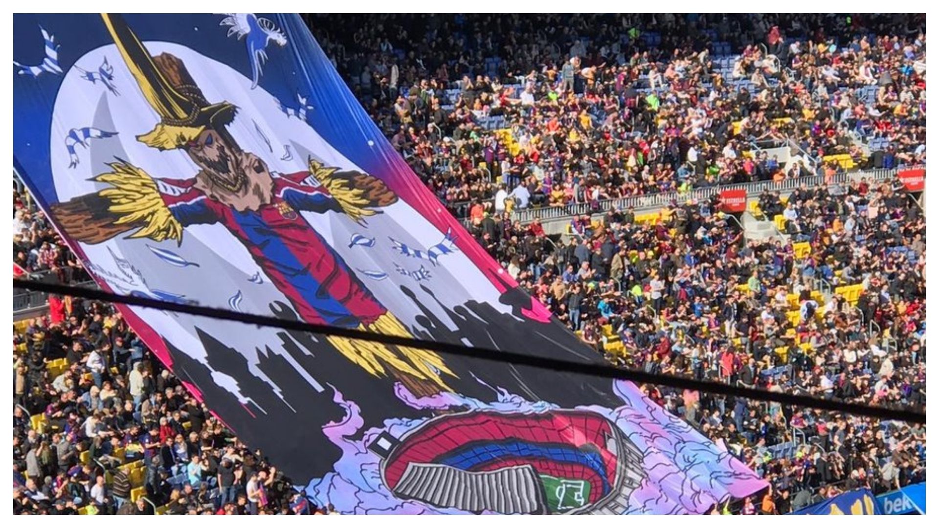 Tifo derbi catalan