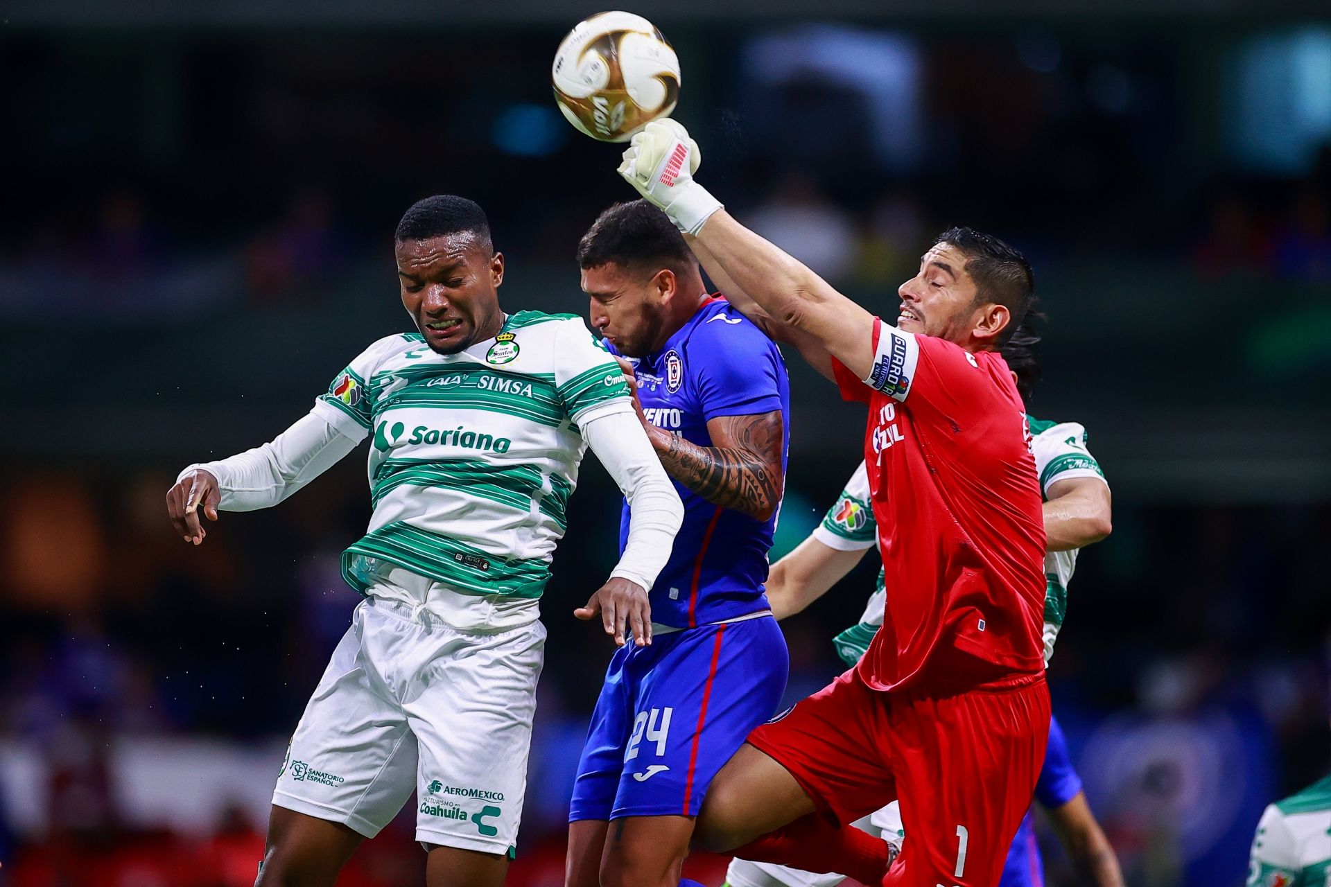 Juan Otero, Juan Escobar, José de Jesús Corona Cruz Azul vs Santos Final Guardianes 2021