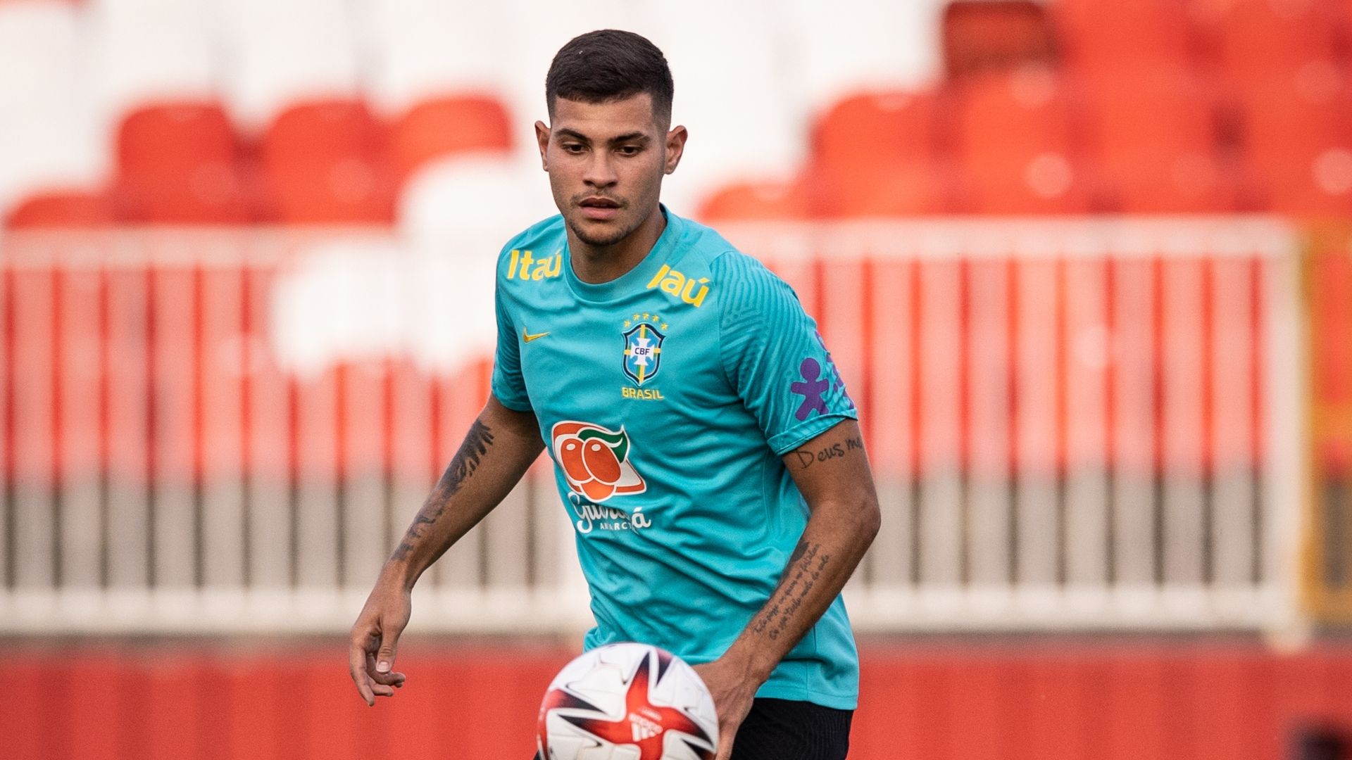 Bruno Guimarães em treino da seleção olímpica antes das Olimpíadas de Tóquio, 13072021