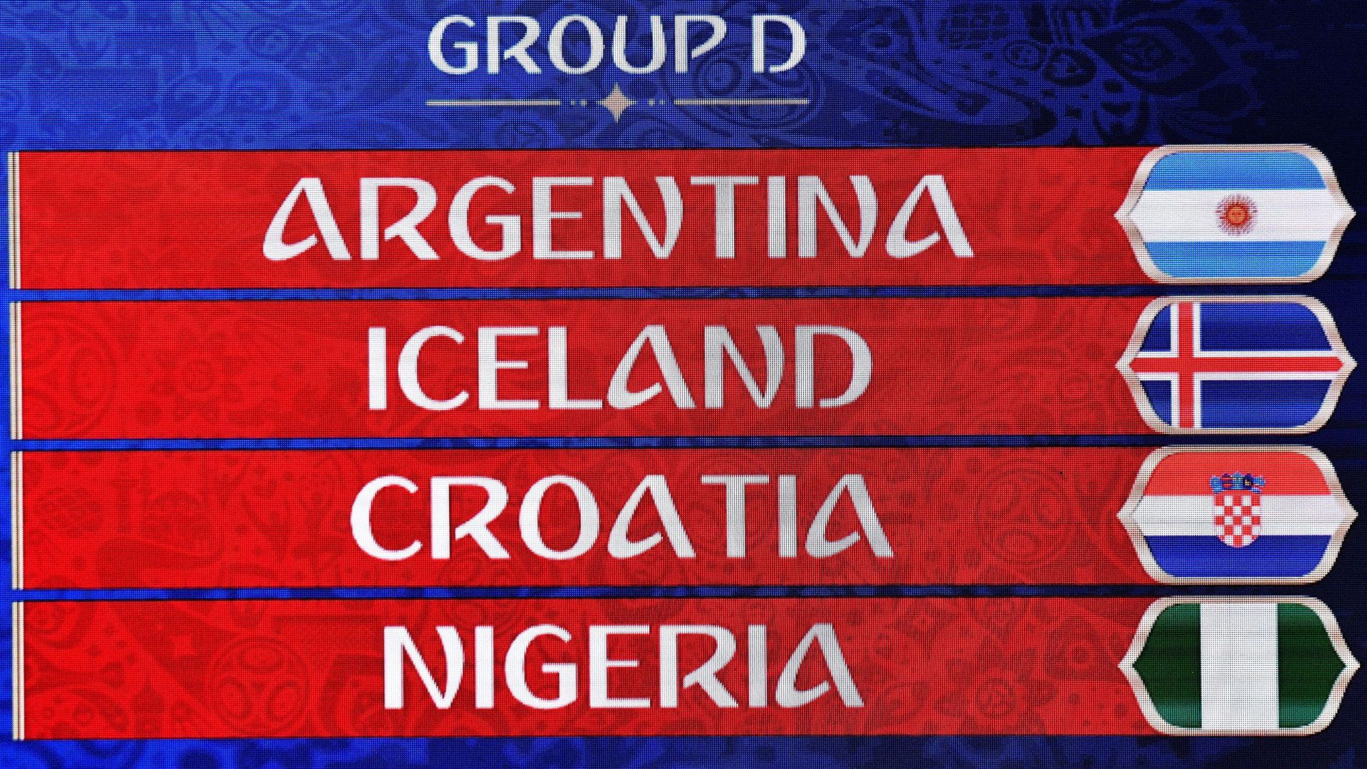 WM Spielplan Gruppe D Argentinien Nigeria Kroatien Island