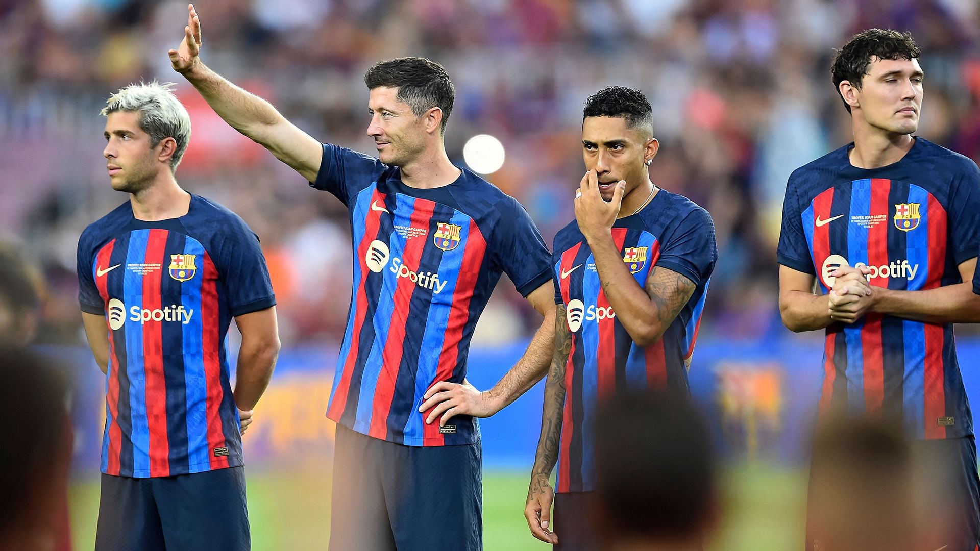 Sergi Roberto Robert Lewandowski Raphinha Andreas Christensen Barcelona 2022-23