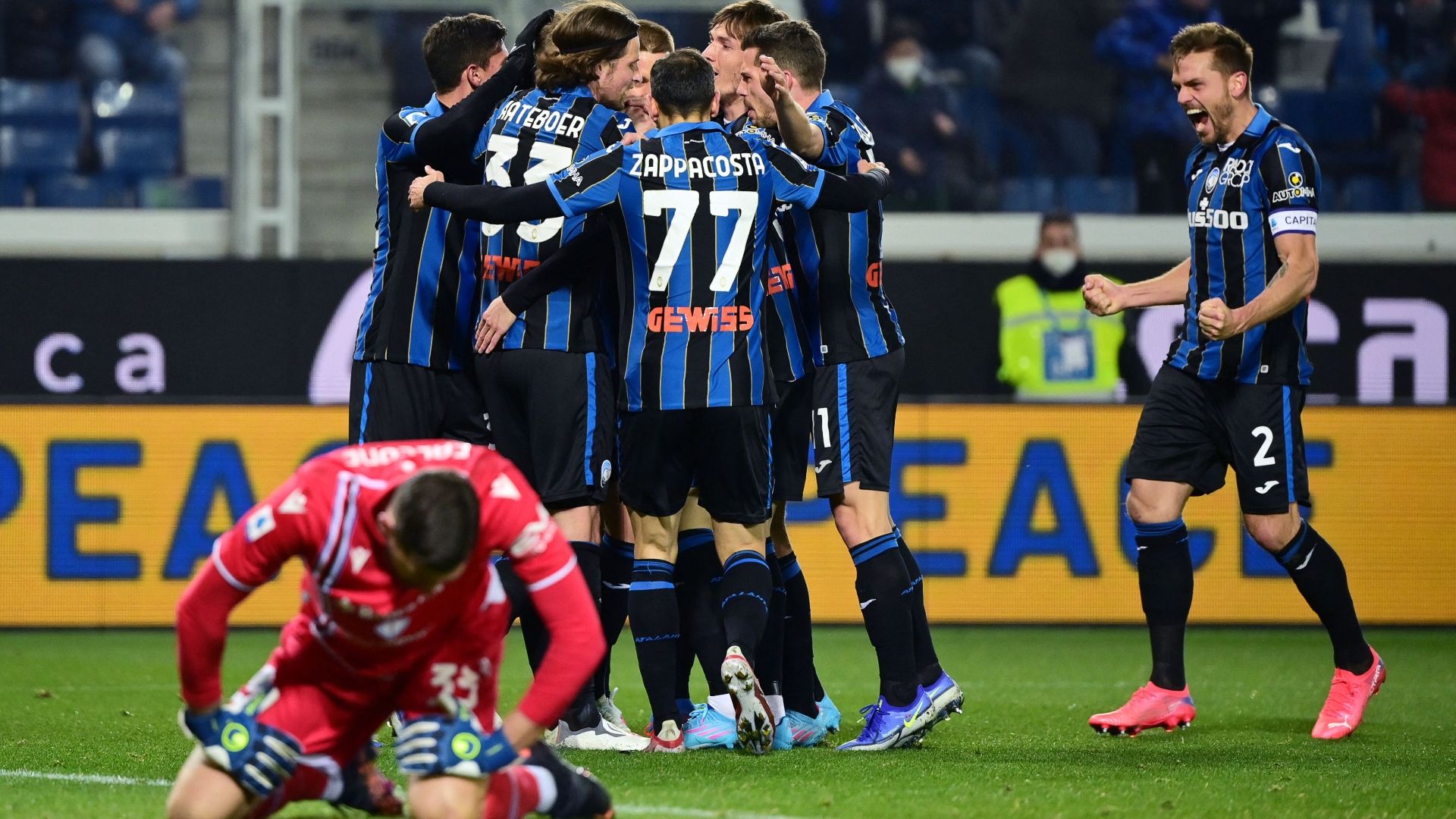 Atalanta celebrating Sampdoria Serie A