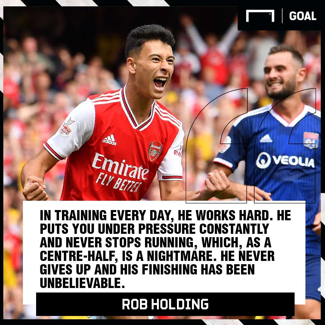 Gabriel Martinelli Rob Holding Arsenal PS