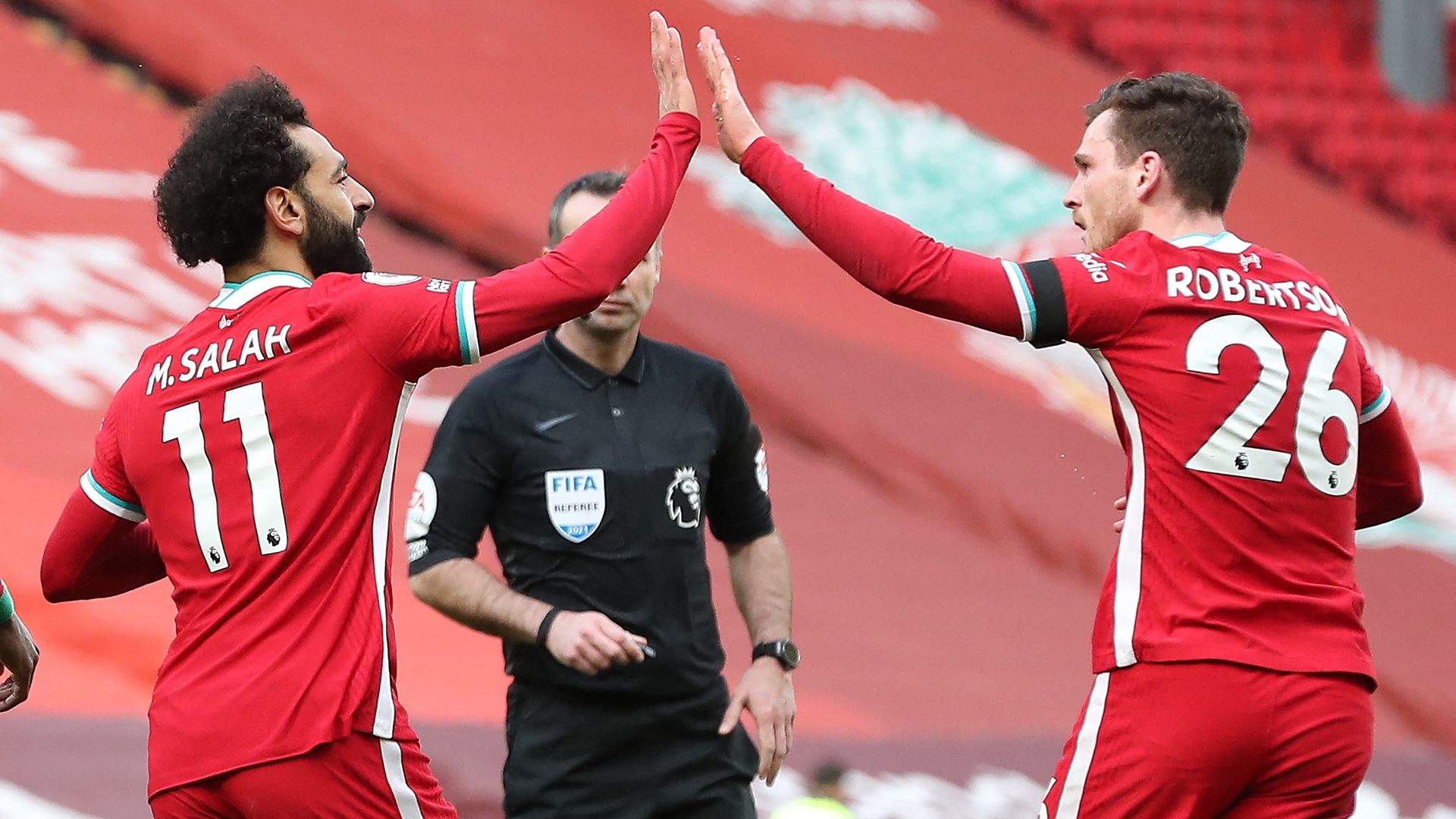 Mohamed Salah Andy Robertson Liverpool 2020-21