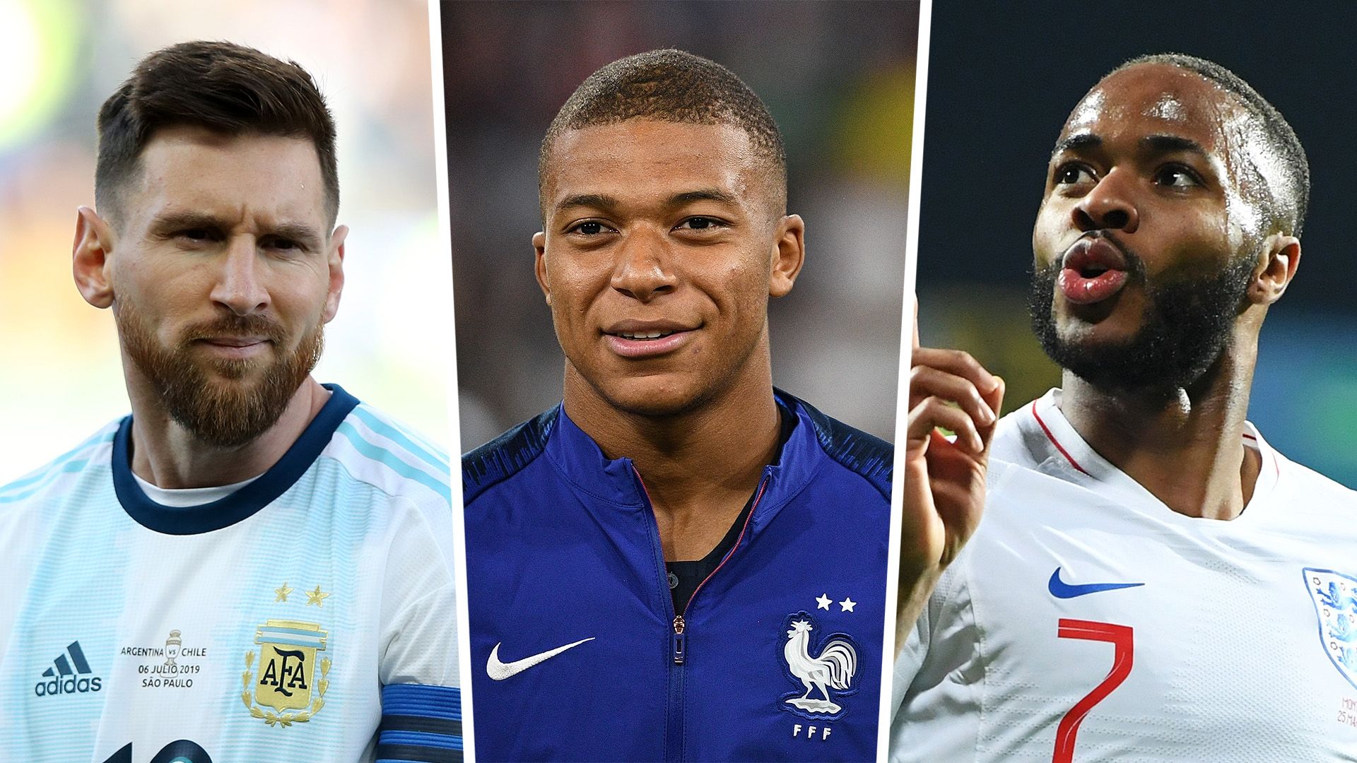 Lionel Messi Kylian Mbappe Raheem Sterling