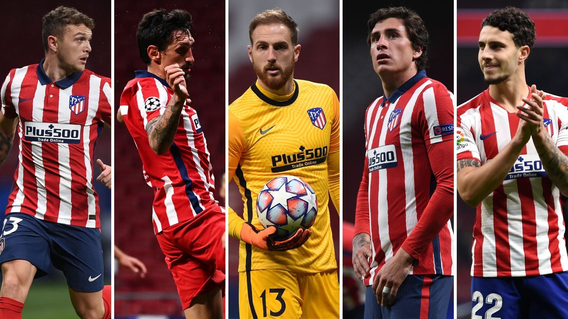Trippier, Savic, Oblak, Giménez y Hermoso, Atlético de Madrid