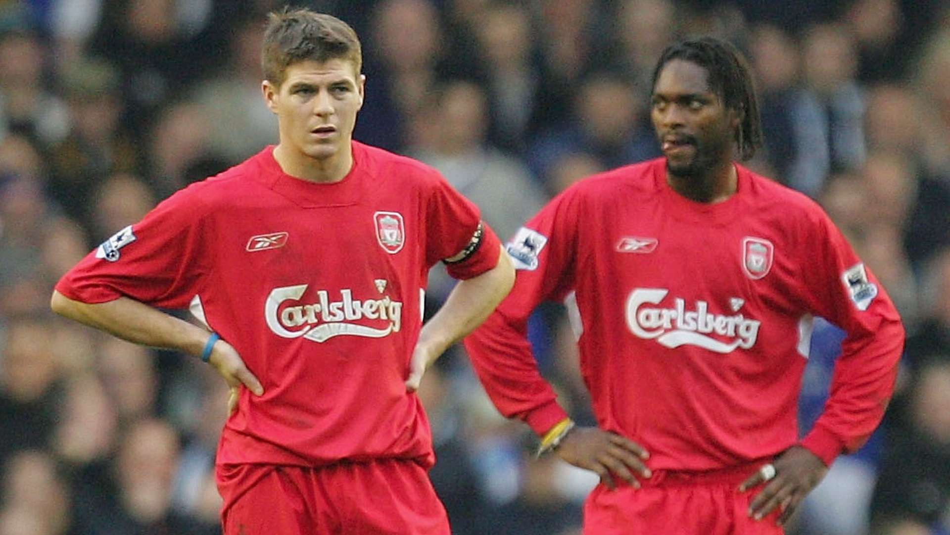 Steven Gerrard & Salif Diao of Liverpool