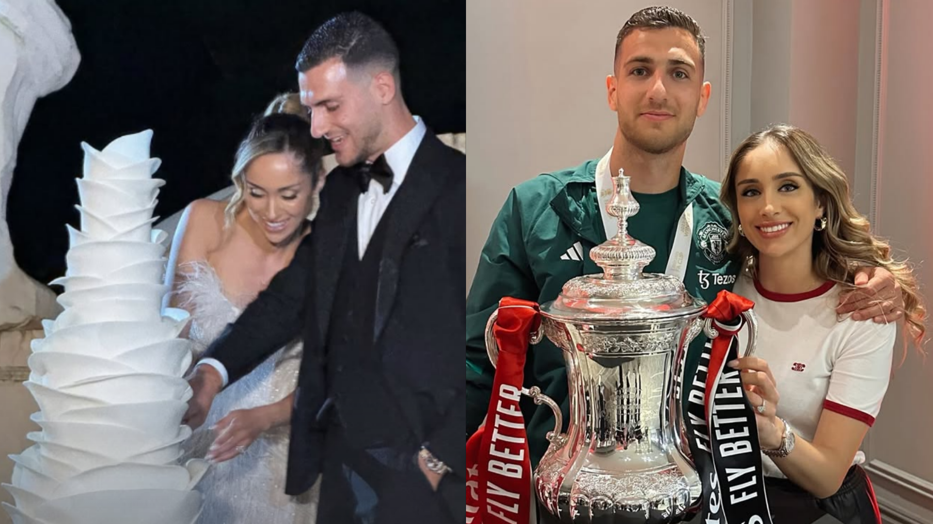 Manchester United defender Diogo Dalot ties the knot with partner Claudia Lopes in lavish wedding ceremony at 18th century Portuguese palace | Goal.com UK